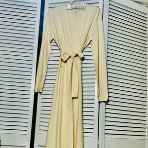 Grade & Gather Cream Long Sleeve Wrap Dress